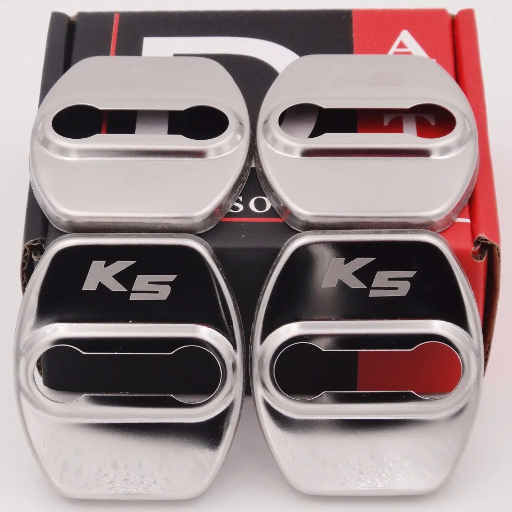 

4PCS/Lot Car-Styling Stainless Steel Car-Covers Door Lock Cover Car Stickers For KIA K5 Interior Decoration Accessories Car