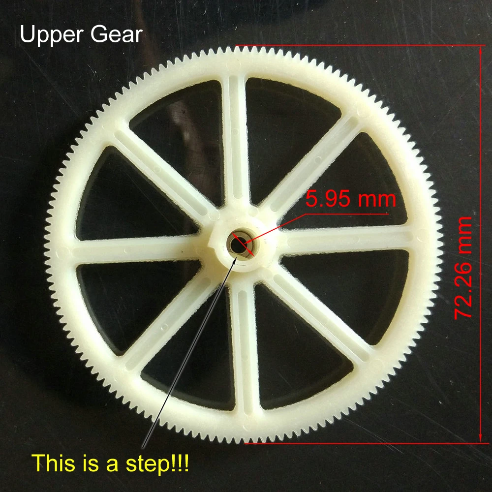 72 mm Plastic Gear UDI U12 U23 U7 RC Helicopter Parts Main Gear