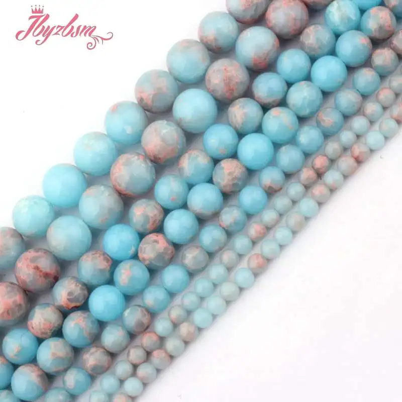 

6,8,10,12,14mm Smooth Round Beads Multicolor Sea Sediment Stone Beads For DIY Necklace Bracelat Jewelry Making 15" Free Shipping