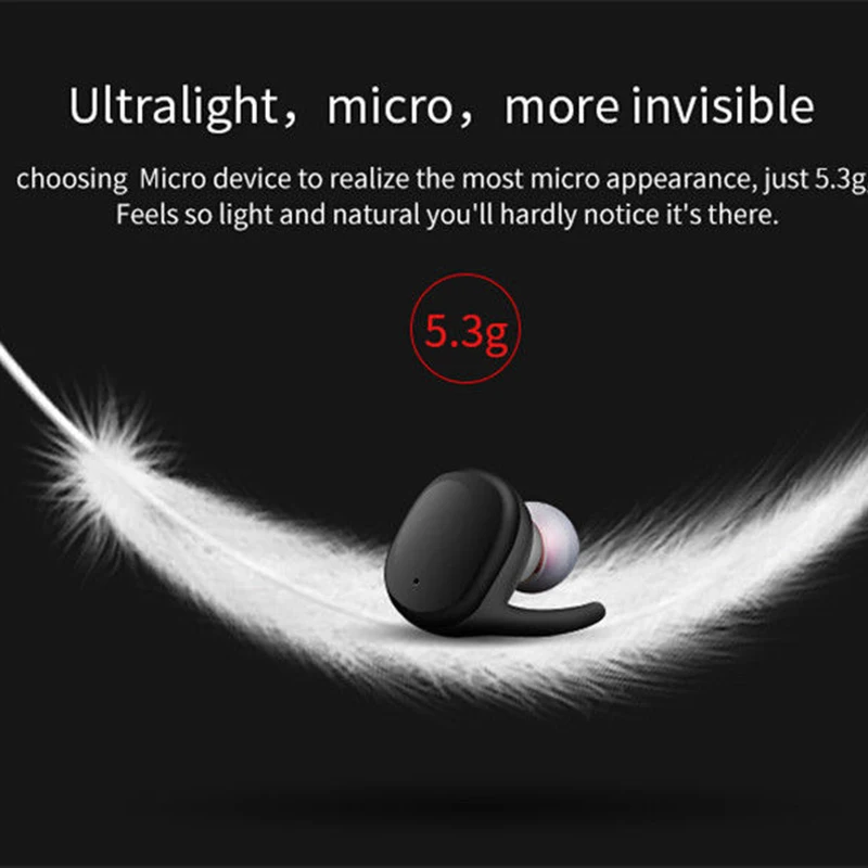 Mini Invisible Twins Wireless Earphones TWS Bluetooth Stereo Sport Waterproof Headset Earbuds Handsfree for iPhone Xiaomi (9)