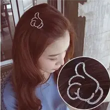 New Arrival Rhinestone Hollow Hair Clip Thumb shape Bangs Clip hairpins hairband Frog Clamp Women Hair Clip Accessories For Girl