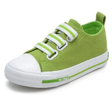 Парусиновая обувь для детей; повседневные кроссовки для мальчиков; Модные дышащие повседневные ботинки для бега на плоской подошве ярких цветов; tenis menino - Цвет: Green
