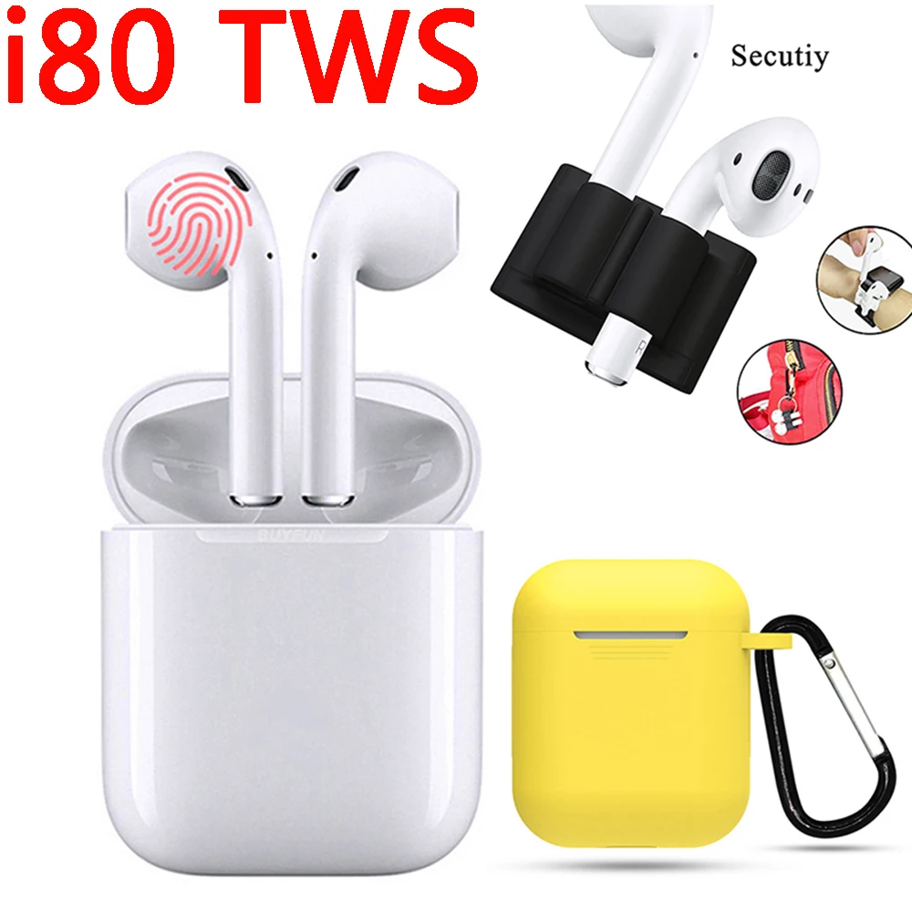 

TWS i80 Bluetooth Earphones W1 Chip Pop Up Window Earbuds With Charging Case Headset 1:1 Size Earphone vs i20 i30 i60 tws