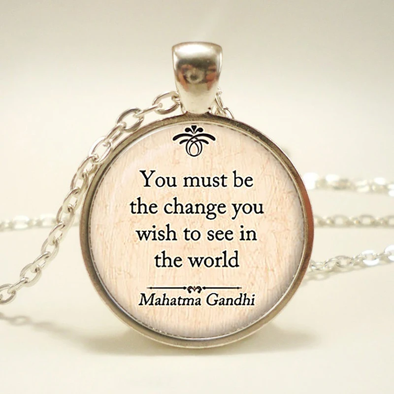 "Mahatma Gandhi Quote Pendant. Quote Necklace. Quote jewelry. Birthday