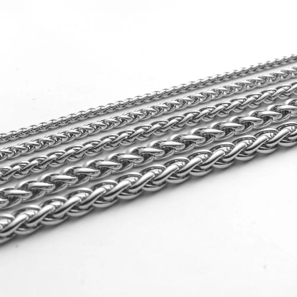 3/4/5/6mm Stainless Steel Mens Choker Chain Necklace 50/60/70/80cm Length Lobster Clasps Female Gift Jewelry Accessories