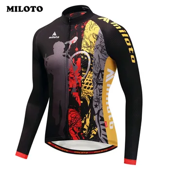 

Miloto Racing Sport Bike Team Cycling Jersey Long Sleeve Men Autumn Road mtb Bike Bicycle Jersey Top Breathable Cycling Clothing