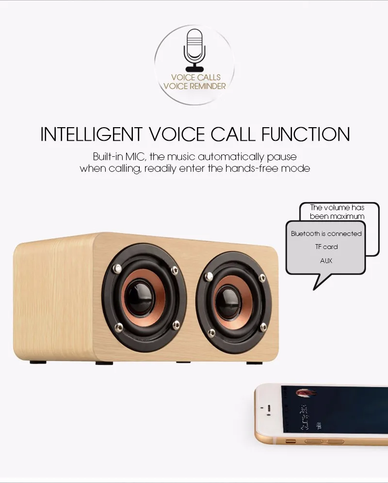 TOPROAD bezprzewodowy głośnik bluetooth drewna przenośny sprzęt Audio HiFi kina domowego odbiornika dźwięku muzyki Stereo Subwoofer głośniki komputerowe -