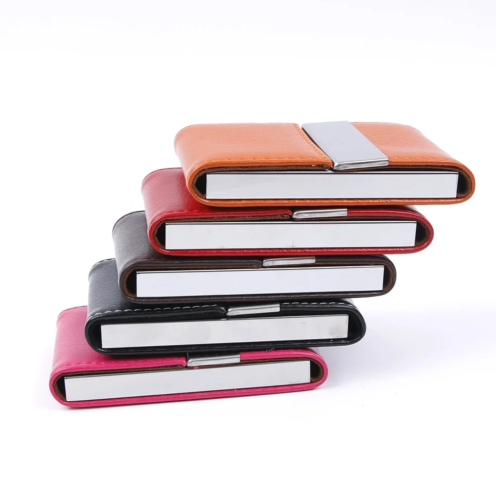 

ISKYBOB Wallet Men Women Traveling Metal Wallet Credit Card Package Card Holder Double Open Business Card Case