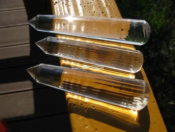 

390g 3PCS ROUND BOTTOM 24 Sided VOGEL Style Clear Natural QUARTZ CRYSTAL POINT