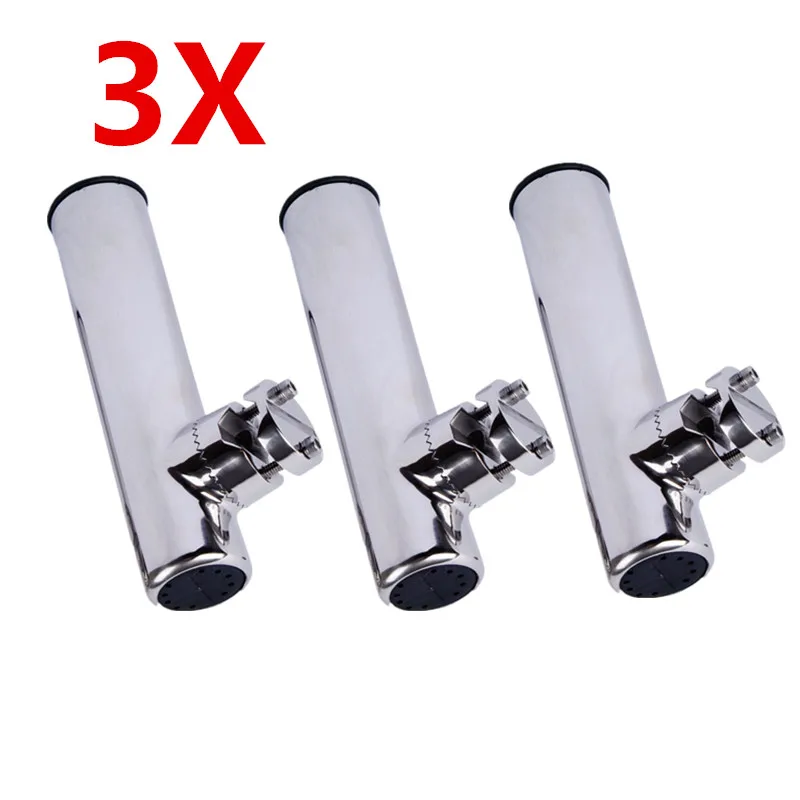 

3 Pieces 2017 New Stainless Steel Fishing Tackle Rotatable Rod Holder With Clamp For Tube 7/8~1" with liner3