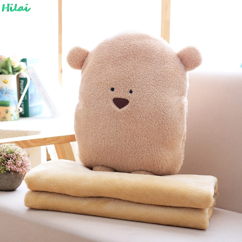40cm*45cmCartoon Plush Pillow Stuffed Soft Cute Plush Hand warmers Pillow Blanket 3 in one