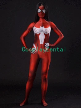 

2017 New Ultimate Spider-Woman Costume Red Ultimate Spider Woman Lady Female Cosplay Suit