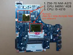 Новинка, Бесплатная доставка Z50-70 материнская плата для lenovo Z50-70 ноутбука i5-4210U Процессор 1,70 ГГц 840 М/4 ГБ