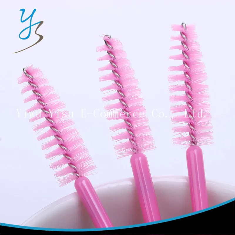 Pestana Escova One-off Descartável Cosméticos Rosa 2000 Pcs Nylon Mascara Aplicador Wand Maquiagem Ferramenta 2 Pestana Escova One-Off Descartável Cosméticos Rosa 2000