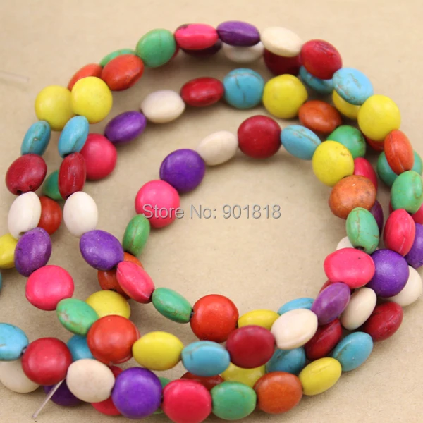 

Approx.51pcs/pack Dia 0.8cm Colored Flat Round Spacer Beads Created Seed Beads Loose Semi Precious Stones DIY Jewelry F1319