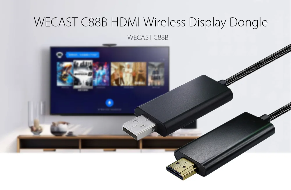 WECAST C88B HDMI беспроводной дисплей usb-модем для ТВ поддержка Miracast Airplay/DLNA Совместимость с Android iOS Телефон PK Anycast M9