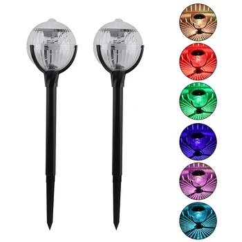 

2 Pcs Solar Power Light-Controlled Home Buried Light Path Way Disk Lights Durable Garden Decking Ground Lamp Street