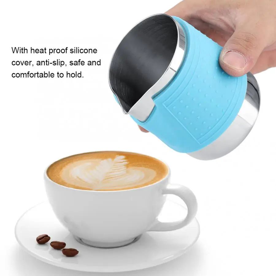 

Espresso Cups Stainless Steel Coffee Cup Frothing Milk Heat Proof Barista Craft Latte Pitcher Jug Milk Pitcher
