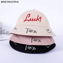 Харадзюку шляпа с плоскими полями для женщин и мужчин Рыбалка Открытый Панама письмо вышивка Рыбалка шляпа Досуг солнцезащитные шапки
