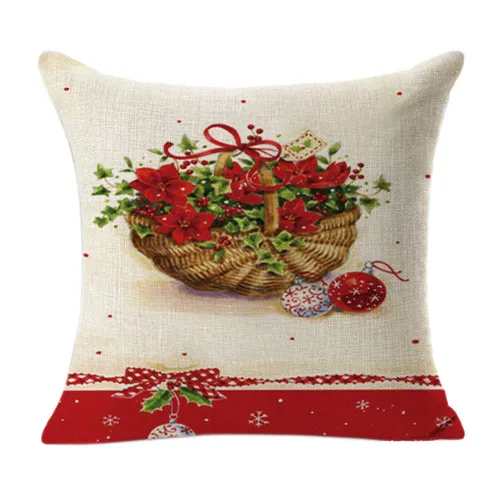 Ouneed Рождественская льняная квадратная льняная Наволочка Чехол для декоративных подушек U6905 - Цвет: 6A