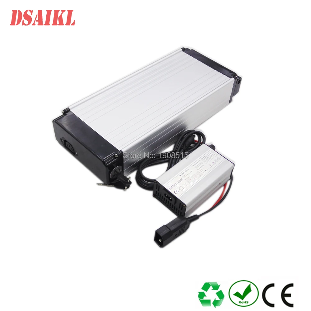 

Ebike 36Volt 10Ah rear rack battery pack with BMS and charger for 36v 250W 350W 500W electric bicycle