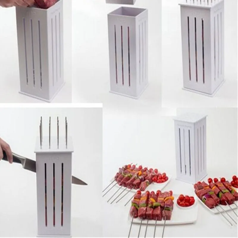 

BBQ Kebab Maker Box 16 Holes Brochette Slicer BBQ Machine Meat Maker Barbecue Tool Kebab Skewer Brochette LA9