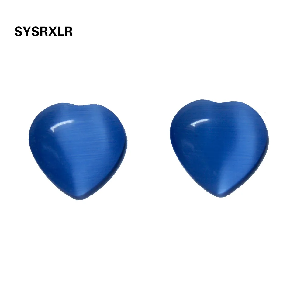 Бусины в форме сердца с голубым опалом 12 мм 20 шт.|cat eye beads|beads for jewelry makingeye bead |