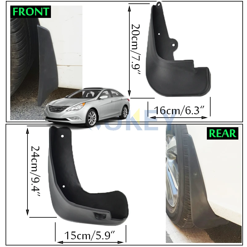 OE Styled литых автомобильных брызговиков для hyundai Sonata i45 YF 2011 2012 2013 mudflaps Брызговики щитки Брызговики стайлинга автомобилей