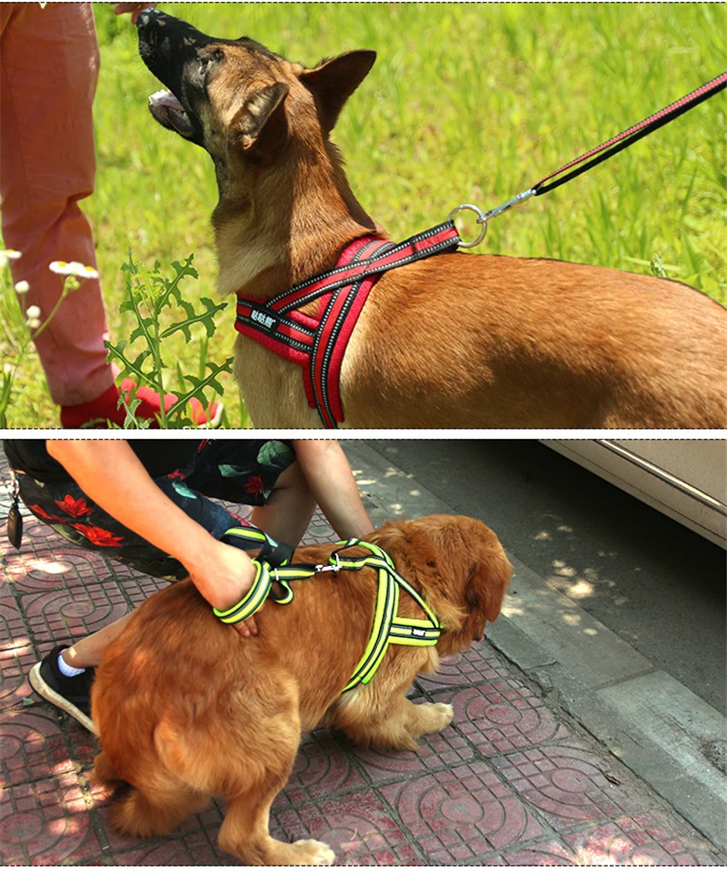 Регулируемый поводок для собак, мягкий дышащий поводок для прогулки, нейлоновый жилет для маленьких, средних и больших домашних животных
