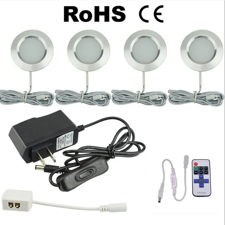 3W dimmable LED Under Cabinet Closet Round Shape Puck Lamps Wine Bookshelf Wardrobe Motor Homes Lights | Лампы и освещение