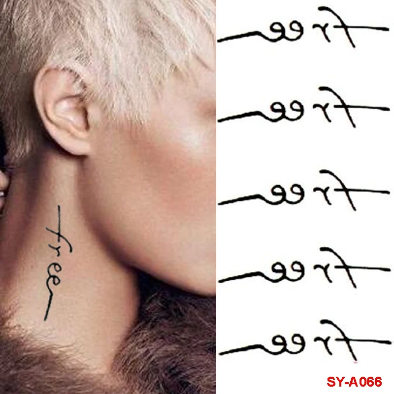 

Waterproof Temporary Tattoo Sticker Text Free Cartoon Animal Goldfish Elf Red Flower Fake Tattoo Body Finger Art Men Women Tatto