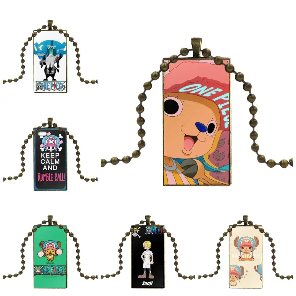 Japanese Anime One Piece Tony Chopper Brand Bronze Color Jewelry Fashion Statement Necklace Glass Necklaces Pendants For Unisex | Украшения