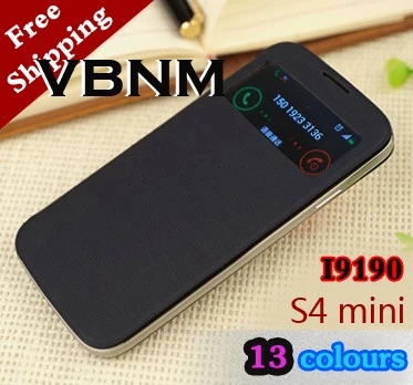 

Smart View Sleeve Sleep Function Shell Original Leather Case Flip Cover Holster For Samsung Galaxy S4 Mini I9190 I9192 I9195