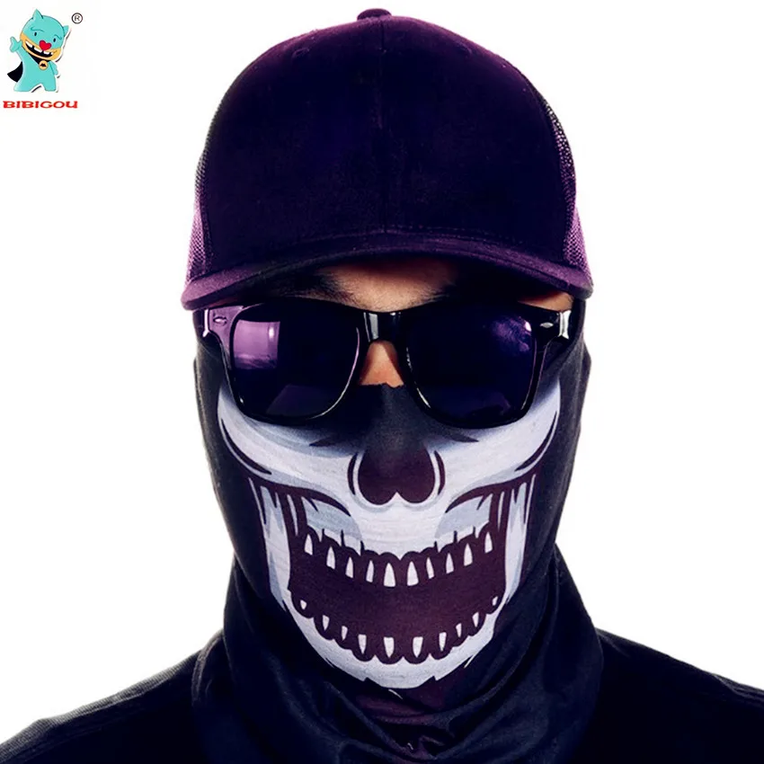High Quality Halloween Skull Design Mask 3D White Skull Mask Outdoor