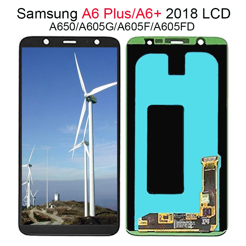 

100% Tested For Samsung Galaxy A6 Plus 2018 LCD Touch Screen Digitizer Assembly For Samsung A6+ LCD For Samsung A605 A605FD LCD