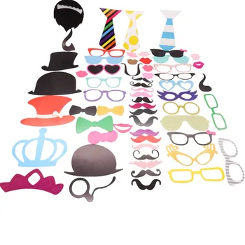 

60 PCS DIY photobooth Photo Booth Props Kit for Halloween Christmas Wedding birthday baby shower Party Travel Selfie Accessories