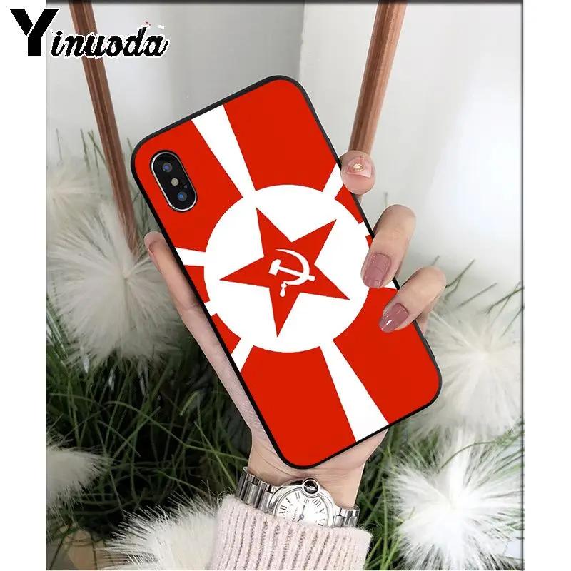 Yinuoda флаг СССР, силиконовый мягкий чехол для телефона из ТПУ для Apple iPhone 8 7 6 6S Plus X XS MAX 5 5S SE XR