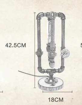 Из американского дерева промышленная старинная водопроводная труба настольная лампа для спальни Эдисона рядом с лампы светильник Lamparas De Mesa Tischlampe