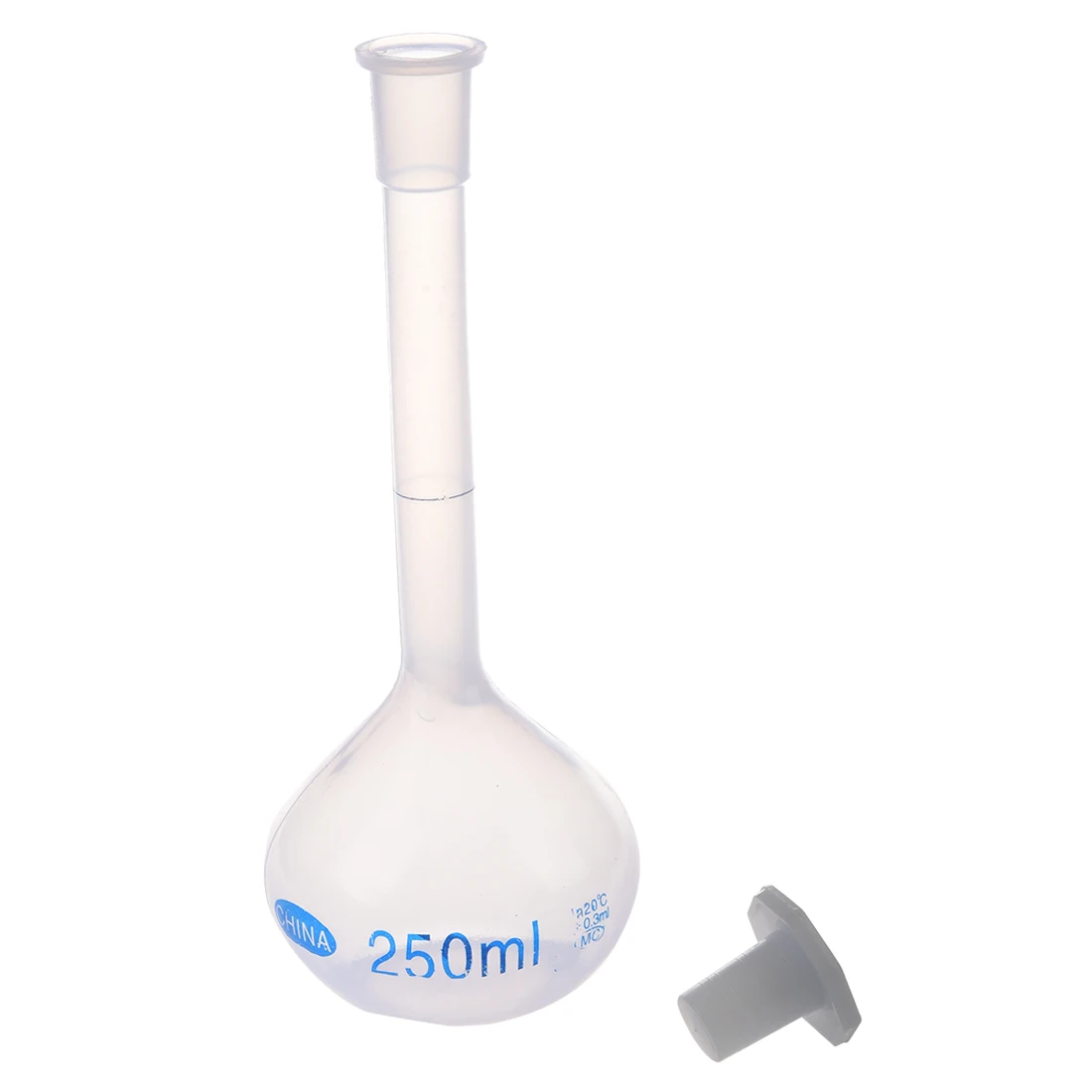 

250ml Long Neck Clear White Plastic Volumetric Measuring Flask