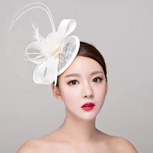 Красные/белые/черные шляпы Sinamay Королевский fascinators Свадебные гонок коктейль чародей женщины белье перо шляпа вечерние аксессуары для волос