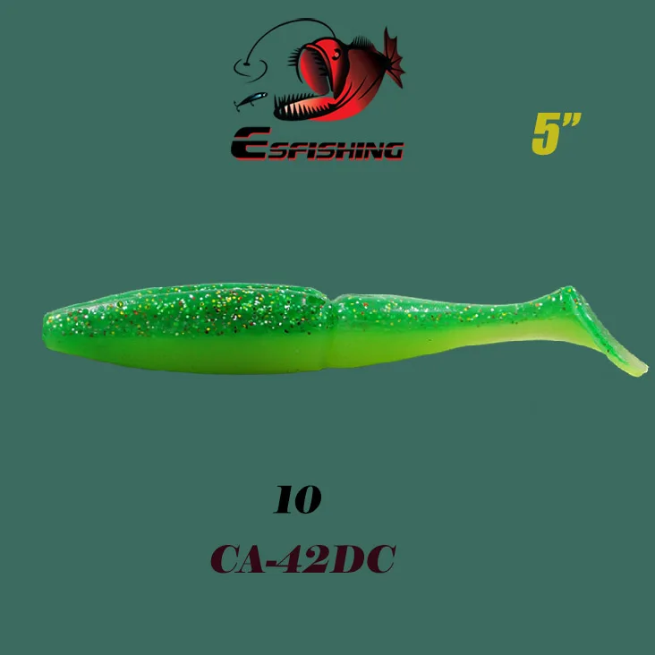 Esfishing Shad 125 мм 40 шт. рыболовные приманки мягкие приманки рыболовные снасти поддельные рыбы Пластиковые приманки Морская река - Цвет: CA42DC