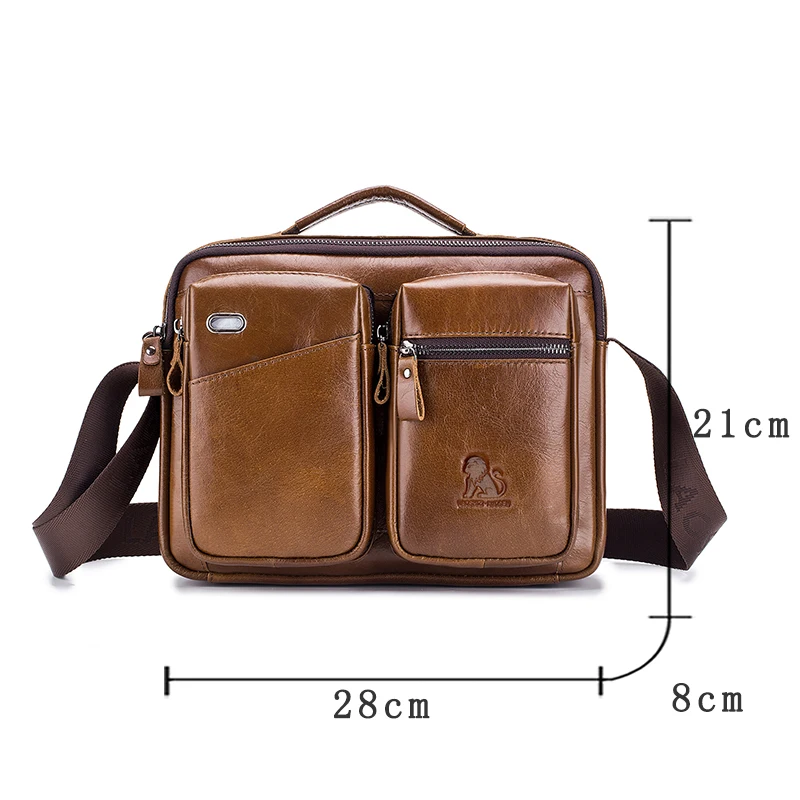 

Retro Large-Capacity Men's Genuine Leather Multi-Function Messenger Bag Business Travel High Quality Fashion Messenger Bag
