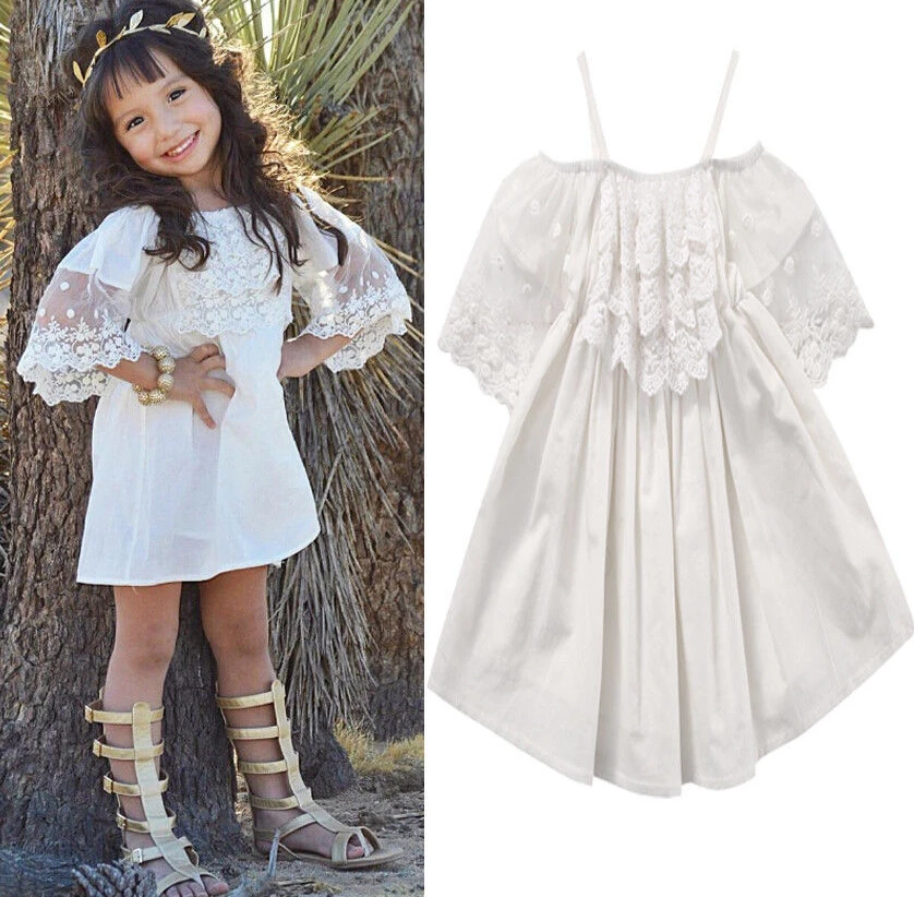 Summer Toddler Kids Baby Girls Lace Dress Princess Party Pageant Tutu Dresses US