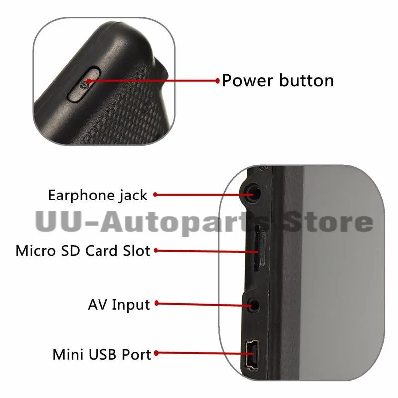  5 inch 8GB ROM TFT Video Bluetooth Car GPS Navigation SAT NAV FM Touch Screen Rearview Mirror
