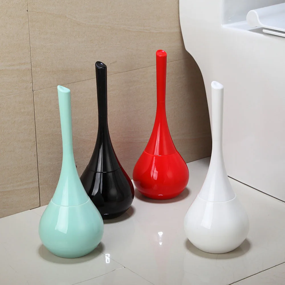 NEW Unique Colored Ceramic Toilet Brush Holders Scrubber Set for