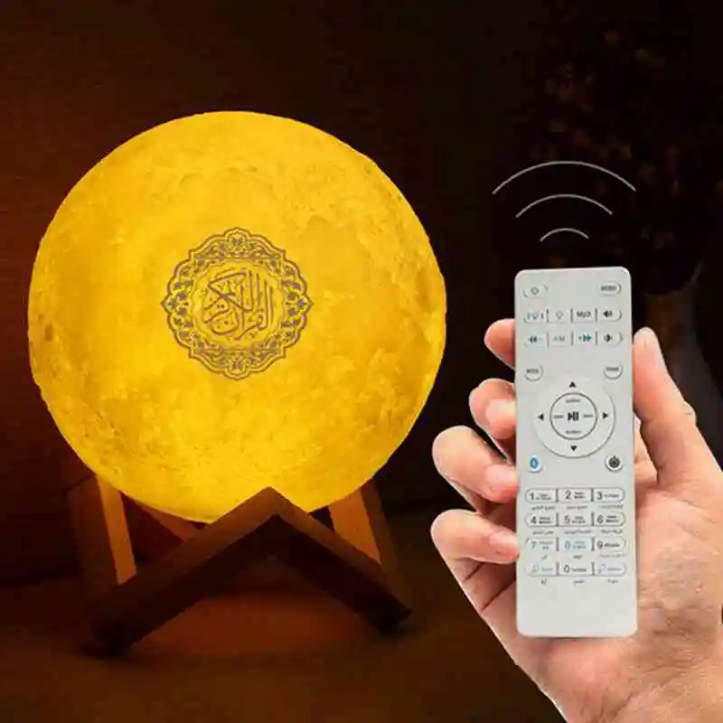 Новинка 2019 беспроводная bluetooth колонка с 3D лунным светом 7 цветов Коран