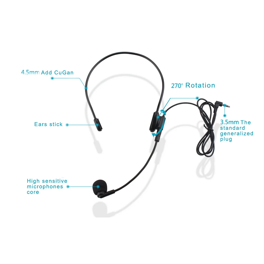 Гарнитура с креплением на голову микрофон гибкий проводной бум усилитель
