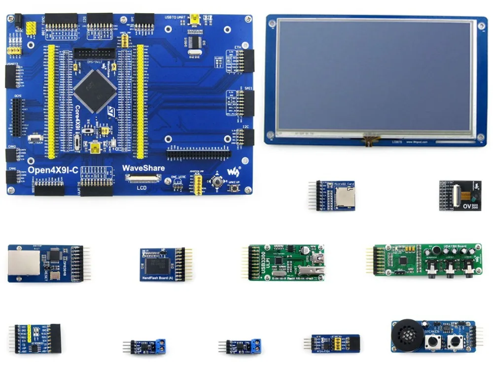 

Module Stm32 Development Board Stm32 Board For Stm32f429i Mcu Stm32f429igt6 Arm Cortex M4+7inch Touch Lcd+12 Modules=open429i-c