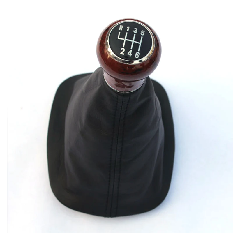 

For VW Passat B5 B5.5 2001 2002 - 2005 Car-Styling 5 Speed and 6 Speed Gear Shift Knob With Real PU Leather Boot Wooden