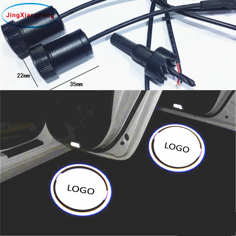 

JingXiangFeng 2PCs LED For Honda Car door welcome light Logo courtesy car laser projector Logo For Mitsubishi car styling